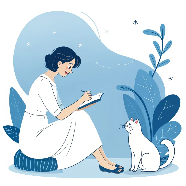 寵物溝通師與白貓