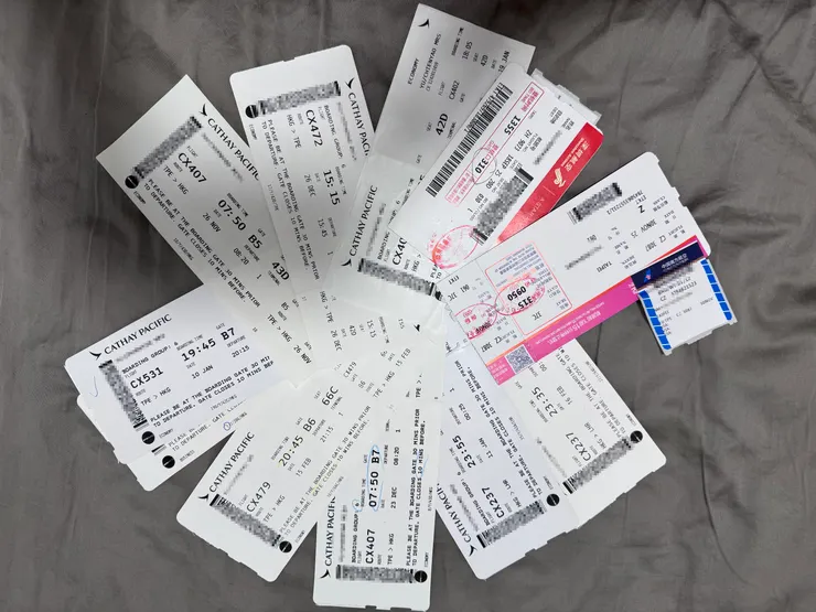 這一年出差留下的機票