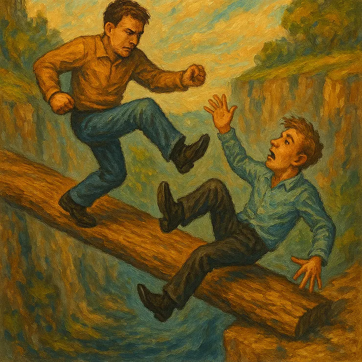 欲望就像獨木橋，一次只能一人過