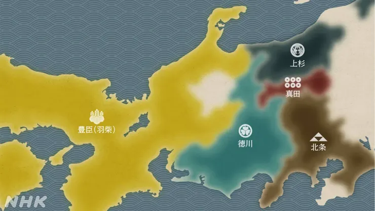 天正13年（1585）的日本戰國勢力分布