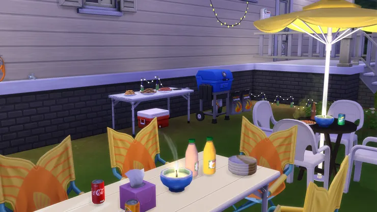 餐桌上的照明我特意用了蠟燭，一來比較罕見，二來切合戶外的感覺。