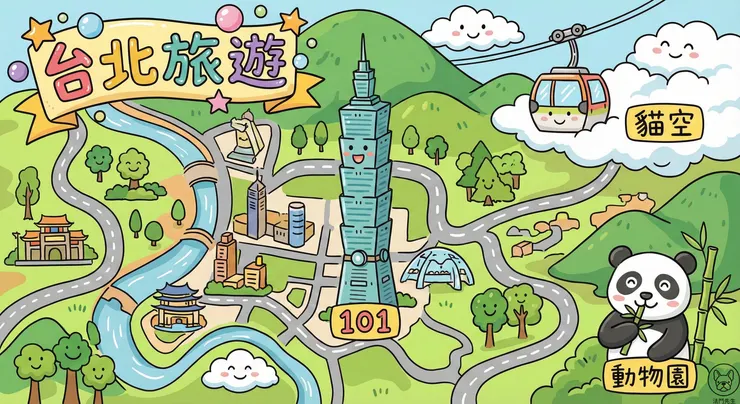 Gemini 3 Banana Pro 實測：台北旅遊地圖全中文生成指令示範