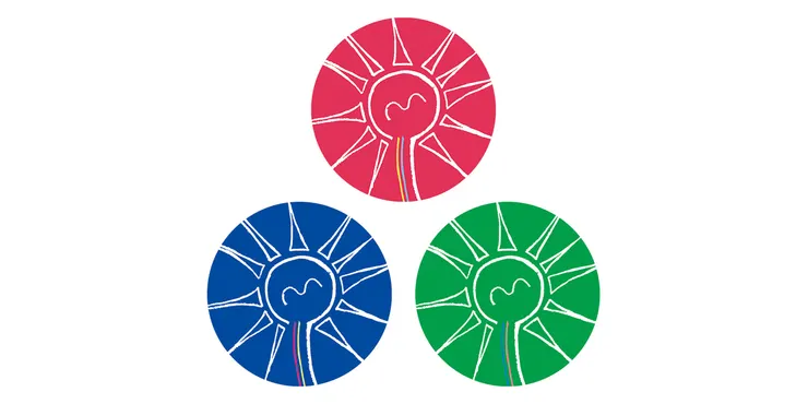 紅(博愛)、綠(自由)、藍(平等)。三種顏色缺一不可，如同世界。
