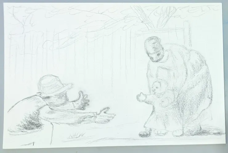 臨摹系列第03張，人物，紙張尺寸15*10cm