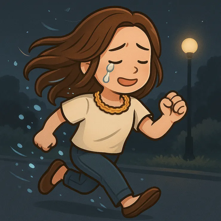 有時候我真的邊跑邊哭，狼狽到不行，但也就是在那些時刻，我才一點一滴學會放下。