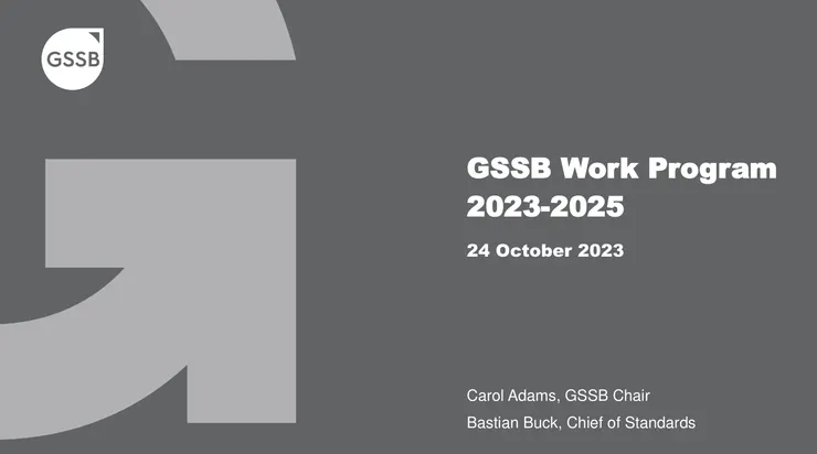 GSSB 2023-2025 Work Program,資料來源:GRI, IFRS