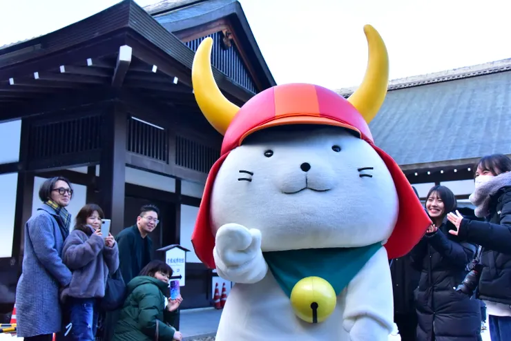 在購票處也很幸運的近距離捕捉到吉祥物: 彥根貓