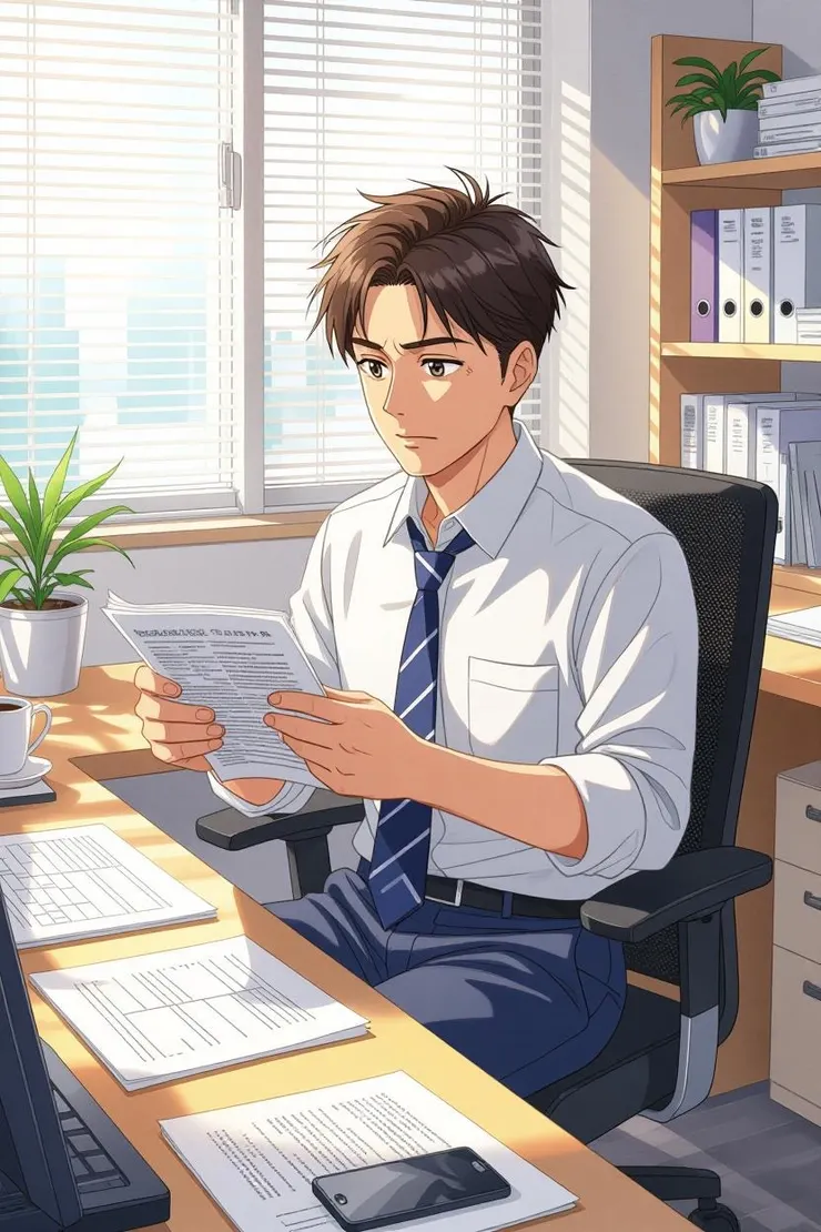 中年上班族收拾辦公桌，面臨失業挑戰。