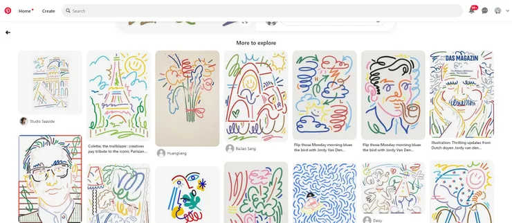 Pinterest搜尋結果截圖