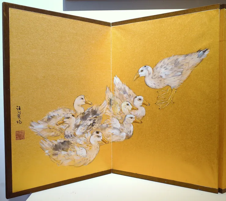 〈水邊籬下〉局部－左二屏