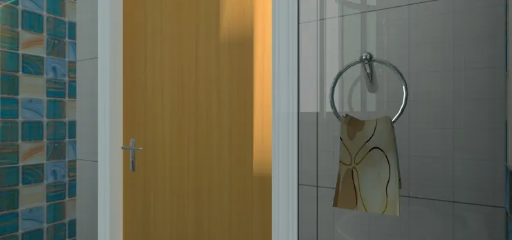 洗手盆旁的牆上要掛擦手巾。