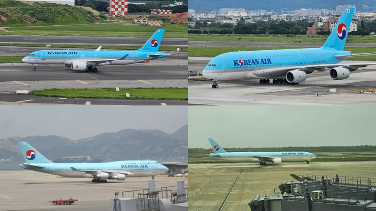 這是大韓航空的四款不同機型!有波音也有空中巴士!