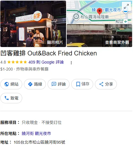 饒河街夜市-凹客雞排 Out&Back Fried Chicken