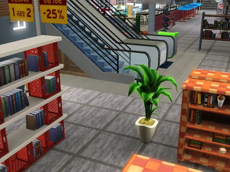 有電動扶手梯和植物。(電動扶手梯有個「穿幫」位，大家有否留意到？)