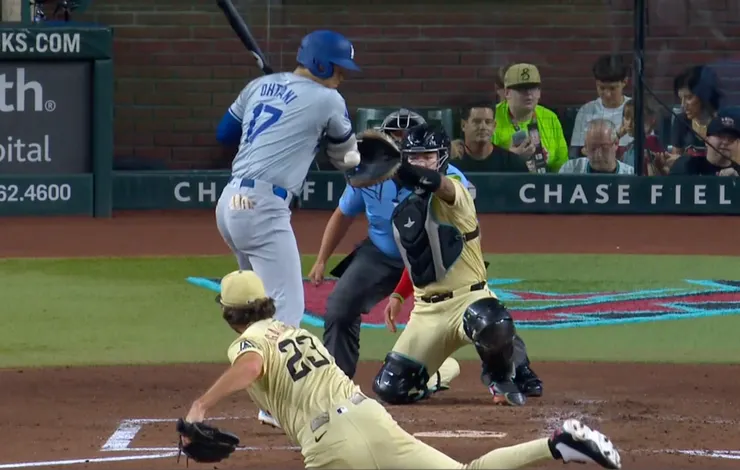 大谷翔平遭觸身球