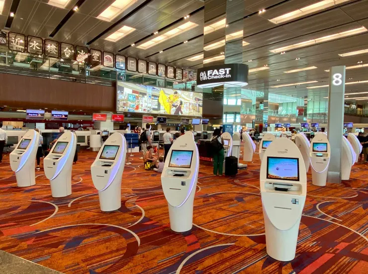 ▲ 第一航廈內自助報到櫃台
