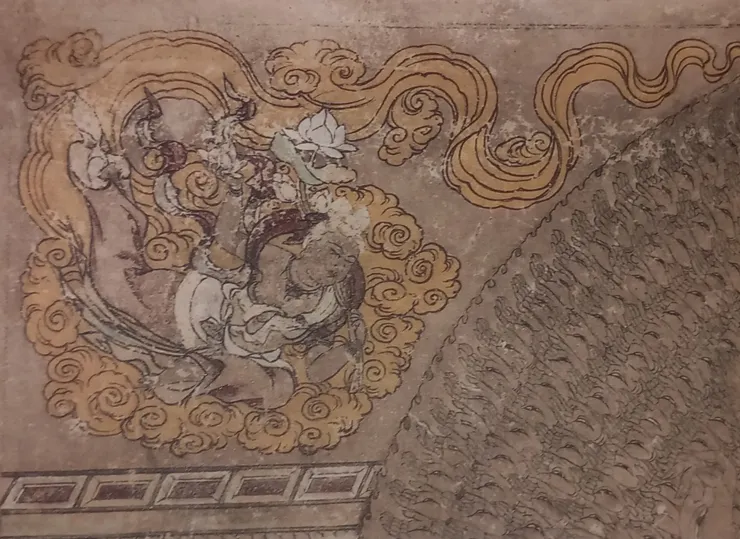 莫高窟3窟飛天圖(局部，元代)