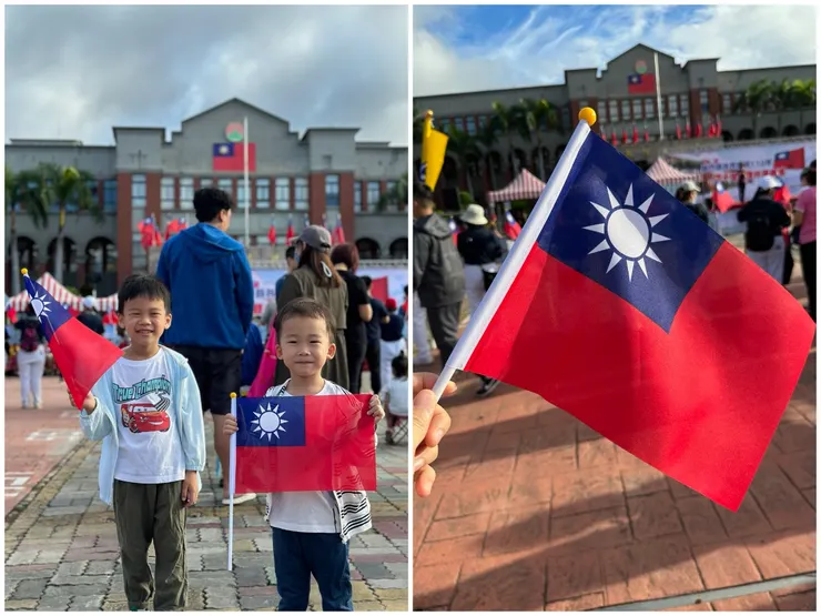 帶著兩隻歐洲俗第一次參加升旗典禮，他們很喜歡