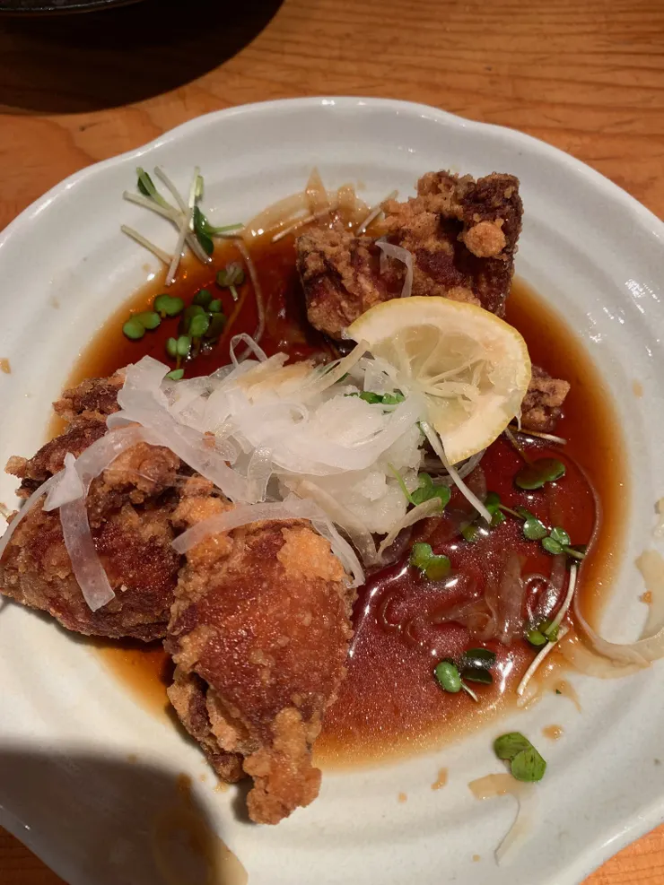 揚物:炸雞塊。今天運動太多、太餓了,吃了一半才想到要拍,XDD