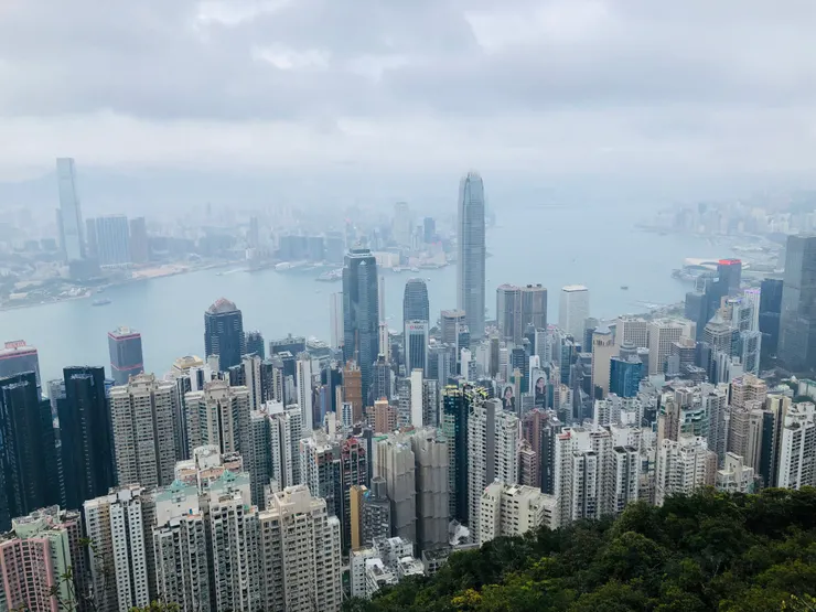 從香港太平山遠眺維多利亞港
