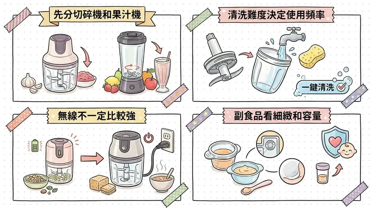 食物調理機怎麼挑？容量、刀頭、清洗比馬力更重要