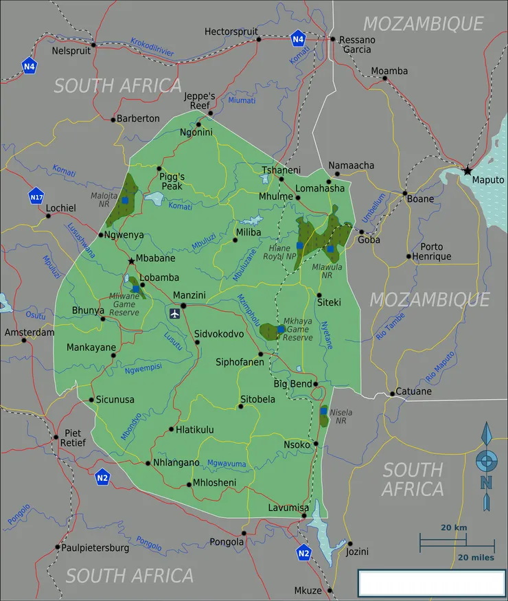 Eswatini map