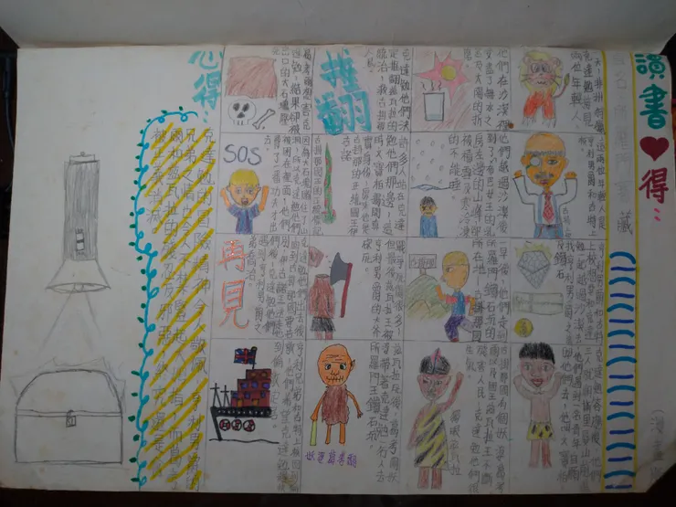 小學五年級繪製的閱讀心得