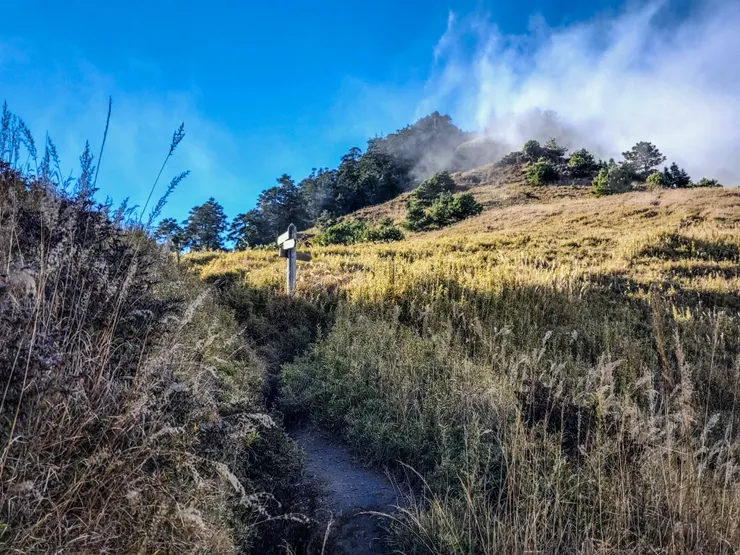 最後一段上坡便是7.2k的瓢簞山屋了！