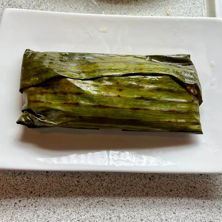 還包著蕉葉的樣子