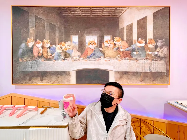 貓掛畫〈最後的晚餐〉