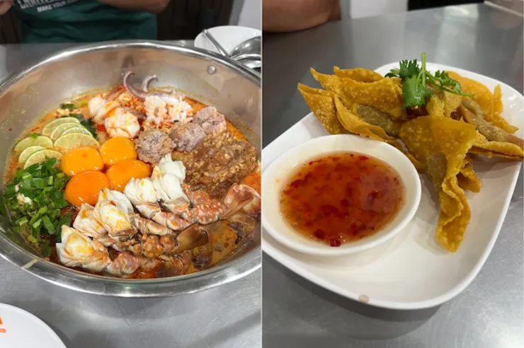 我們叫了 Jeh O Chula 最澎湃的海鮮冬陰功＋炸餛飩