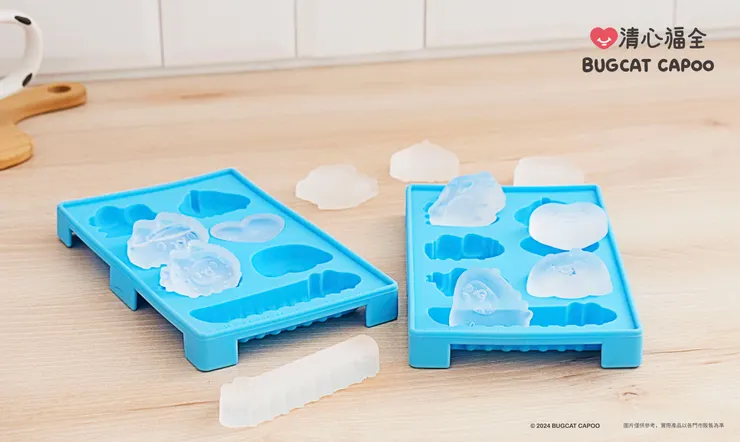 圖說：咖波造型製冰盒，一次享有７種造型，喝飲料同時也能充滿趣味。（資料來源：清心福全）