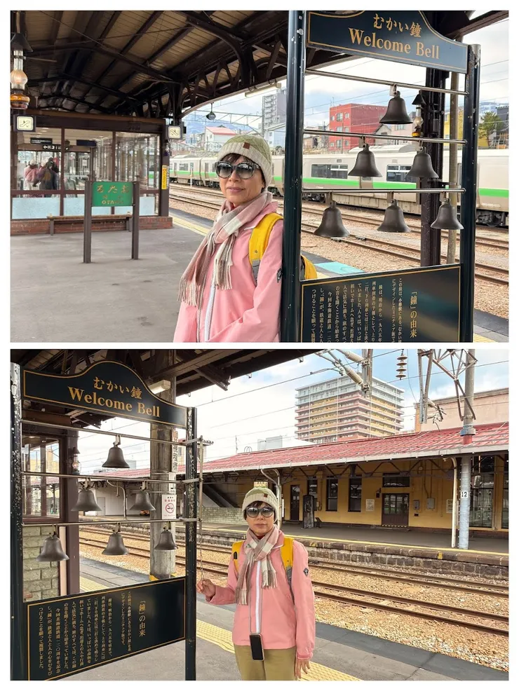 復刻的歡迎鐘提醒火車到站離站， 進站敲兩下離站敲三下。