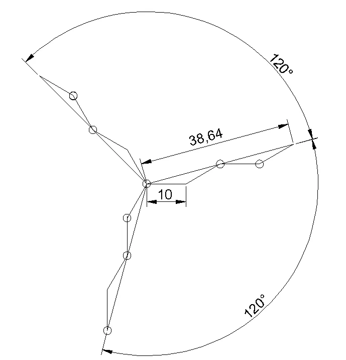 三相均勻，相距120度電氣角