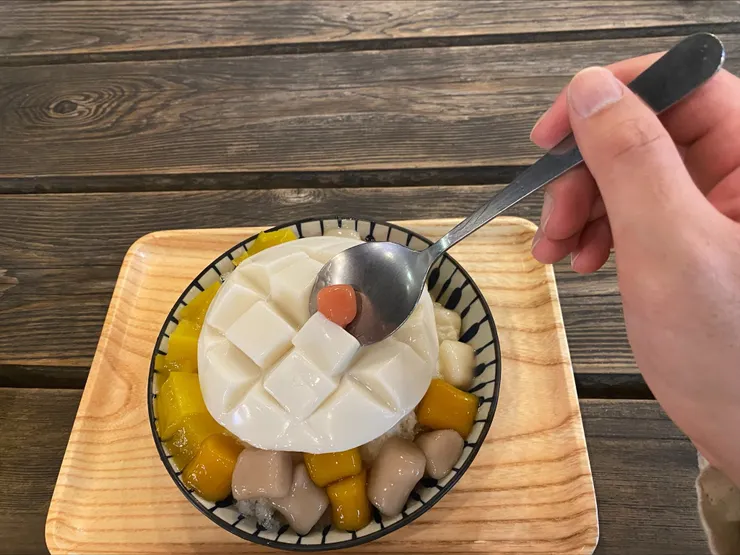 網紋狀的豆腐，看來令人食指大動。