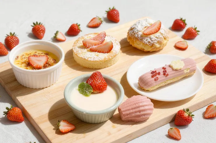 草莓季法式甜點。圖/森森燒肉提供