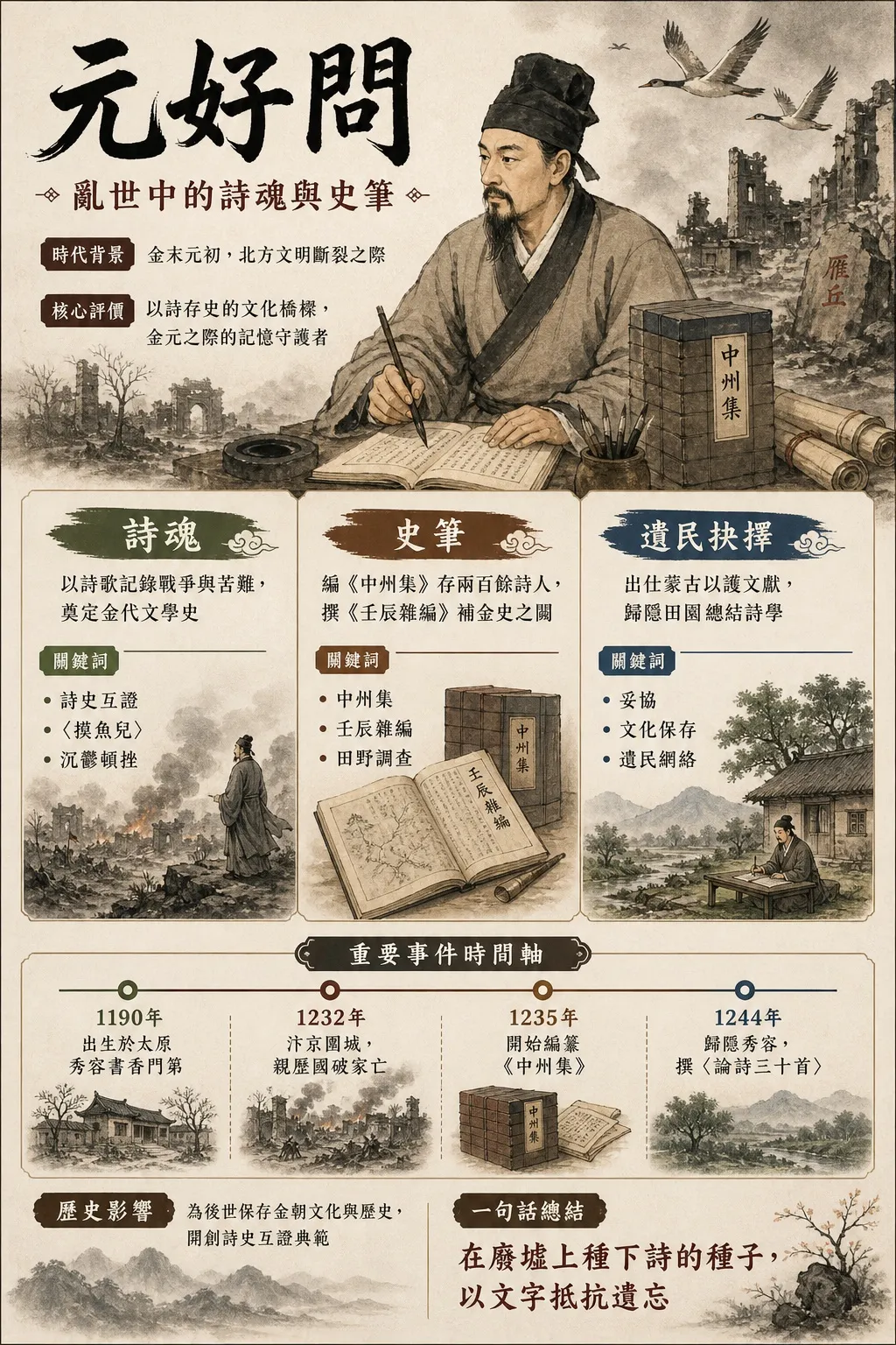 元好問：亂世中的詩魂與史筆