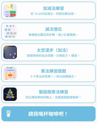 🔢 免費數學練習網頁