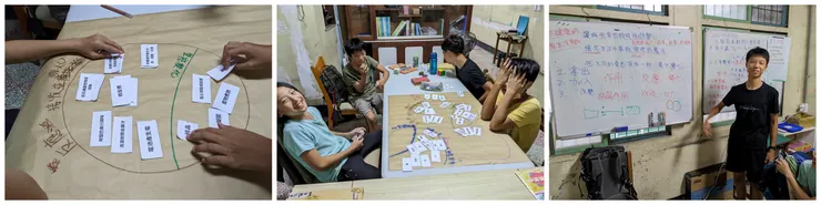 (1) 將卡片分類。 (2) 即使大家思緒一時卡住仍然很開心。 (3) 靈光一閃想到解法，爽度堪比得到諾貝爾獎。