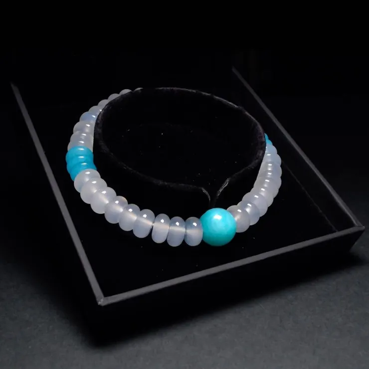 天河石 白瑪瑙 靈源舒心 男士手鍊 QBR-00004