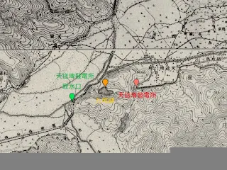 天送埤位處蘭陽溪沖積平原的頂端，水資源相當豐富(底圖：日治五萬分之一地形圖(陸地測量部))