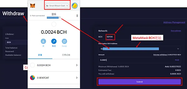 Metamask|使用BCH到BenSWAP質押挖礦 經Metamasak/CoinFLEX