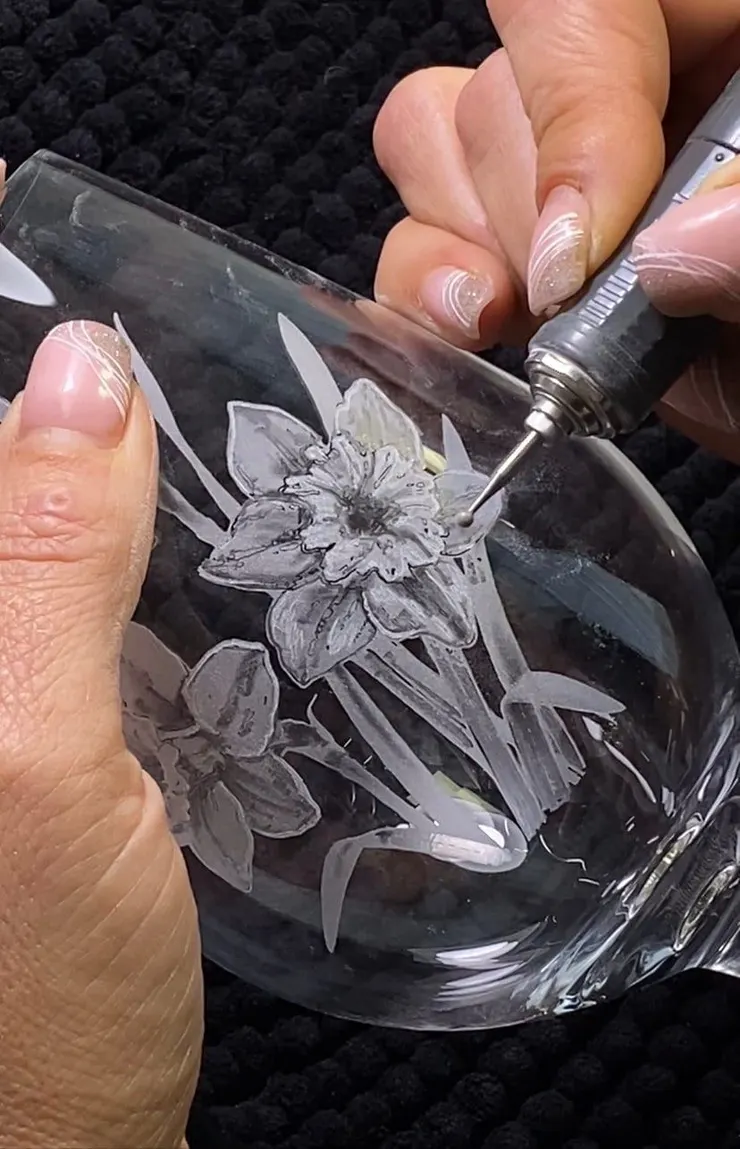 Carving glass