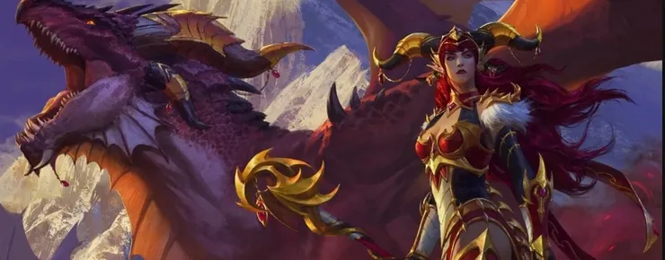 魔獸世界的紅龍女王雅立史卓莎(Alexstrasza)，她的形象曾被我用於個人大頭照