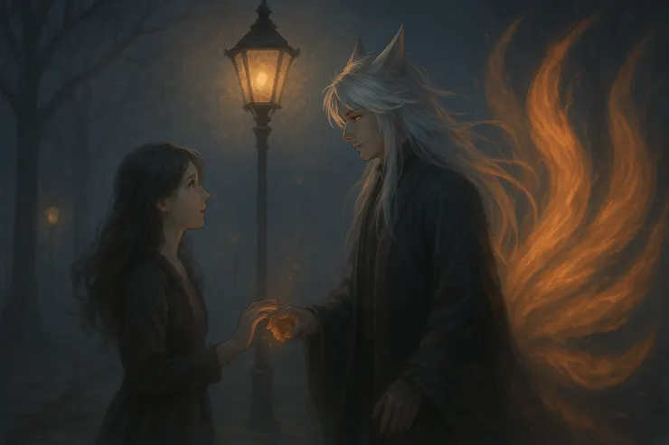 「焰瞳穿林而來，記憶在夜裡覺醒。 命運的紅線，從她指尖，悄悄纏向他。」