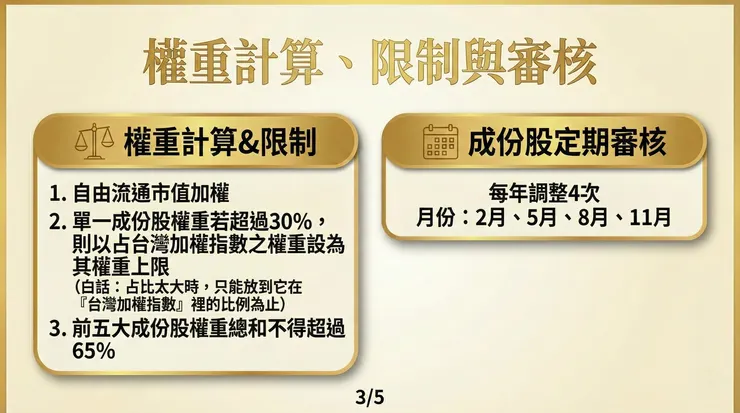 權重計算、限制與審核