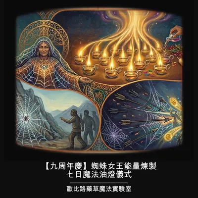 🌿🔮【九周年慶】蜘蛛女王能量煉製七日魔法油燈儀式✨
