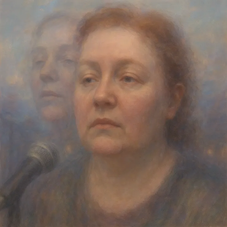 Standing at the microphone, Jane felt the weight of her own echoes intertwining with those of the others who had stood there before her.