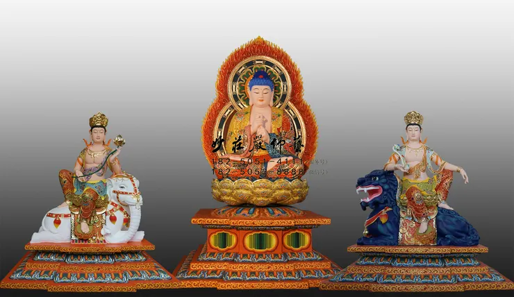 彩繪華嚴三聖佛像