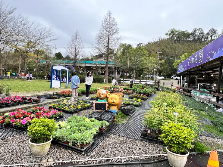 室外植物較少，但有一廣場可拍照休息